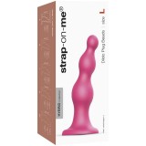 Фаллоимитатор Strap-On-Me Dildo Plug Beads Framboise металлик (L - 16, Ø 4.6 см)