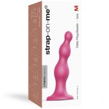 Фаллоимитатор Strap-On-Me Dildo Plug Beads Framboise металлик (M - 15, Ø 4.3 см)