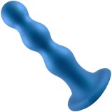 Фаллоимитатор Strap-On-Me Dildo Plug Balls синий металлик (L - 16.5, Ø 4 см)