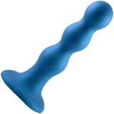 Фаллоимитатор Strap-On-Me Dildo Plug Balls синий металлик (L - 16.5, Ø 4 см)