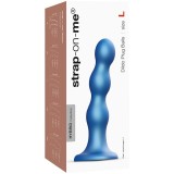 Фаллоимитатор Strap-On-Me Dildo Plug Balls синий металлик (L - 16.5, Ø 4 см)