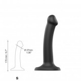 Фаллоимитатор Strap-On-Me Dildo Dual Density Semi-Realistic гнущийся, черный (S - 17, Ø 2.7 см)