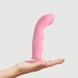 Вибратор Strap-On-Me Tapping Dildo Wave, коралловый (15.3, Ø 3.7 см)