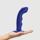 Вибратор Strap-On-Me Tapping Dildo Wave, синий (15.3, Ø 3.7 см)