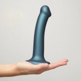 Фаллоимитатор Strap-On-Me Mono Density Dildo Metallic Shine M, голубой (16, Ø 3.3 см)