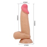 Фаллоимитатор с подвижной кожей Pretty Love Sliding Skin, бежевый (19.4, Ø 4.2 см)