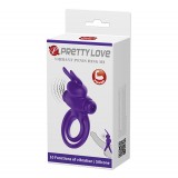 Эрекционное кольцо с вибростимуляцией клитора кролик Pretty love, синее