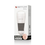 Мастурбатор в тубе белый PrettyLove Kitty, ротик