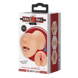 Мастурбатор двустороний Crazy Bull Zoey ротик-вагина, бежевый