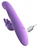 Вибратор с поступательными движениями, вращением, нагревом Fantasy For Her - Her Thrusting Silicone Rabbit