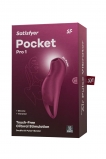 Вакуум-волновой стимулятор клитора с вибрацией Satisfyer Pocket Pro 1 бордовый