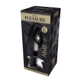 Металлическая анальная пробка Anal Pleasure от Alive - L, с белым кристаллом (9, Ø 4.1 см)