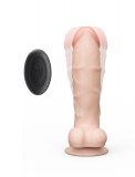 Вибромассажёр REAL Standard на присоске с пультом д/у (17.5, Ø 3.5 см)