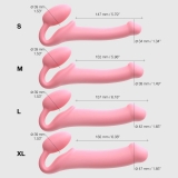 Страпон Strap-On-Me Semi-Realistic гнущийся, розовый (M - 18, Ø 3.8 см)