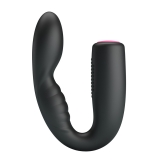 Quintion Вибромассажер гнущийся клиторально-вагинальный, черный