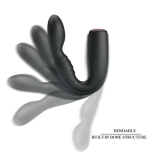 Quintion Вибромассажер гнущийся клиторально-вагинальный, черный