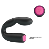 Quintion Вибромассажер гнущийся клиторально-вагинальный, черный