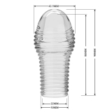 Рельефная насадка на пенис Pretty Love Hoytt, прозрачная (9, Ø 4.3 см)