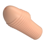 Рельефная насадка на пенис Pretty Love Hoytt, бежевая (9, Ø 4.3 см)