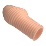 Рельефная насадка на пенис Pretty Love Hoytt, бежевая (9, Ø 4.3 см)