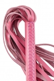 Плеть Pecado BDSM натуральная кожа 50 см, розовая
