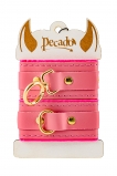 Оковы Pecado BDSM, «МИНИ» двуслойный, натуральная кожа, розовый