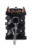 Оковы Pecado BDSM - 2 ремешка и кольцо, натуральная кожа, чёрные