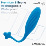 Интерактивное виброяйцо с поступательными движениями Thrusting Egg, синее