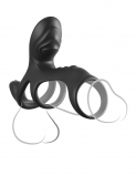 Виброкольцо на пенис с тремя моторчиками Ultimate Couples Cage Max