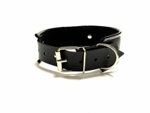 Ошейник с бантиком из эко-кожи черный