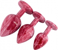 Эмалированная анальная пробка из алюминия с красным кристаллом (7, Ø 2.8 см)