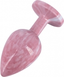 Эмалированная анальная пробка из алюминия со светло розовым кристаллом (7, Ø 2.8 см)