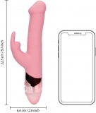 Вибратор-кролик с вращающимися бусинами (розовый)