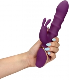 Вибратор с тремя движущимися кольцами - Orchidee Purple