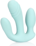 Вибратор «Три в одном» из жидкого силикона — Breezy Blue