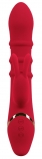 Вибратор Кролик Orion с 3 подвижными кольцами, красный