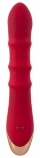 Вибратор Кролик Orion с 3 подвижными кольцами, красный