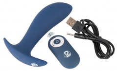 Вибрирующая анальная пробка с пультом ду (12, Ø 3.3 см)