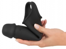 Вибрирующая насадка для пениса с хомутом для яичек и пультом ду Reble