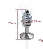 Алюминивая анальная пробка с электростимуляцией, ребристая Kanikule (7, Ø 3 см)