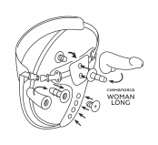 Страпон премиум класс (S) WOMAN LONG с тремя насадками  (21, Ø 4,5 см)