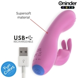 Вибратор-кролик ONINDER с приложением розовый (14.5, Ø 3 см)