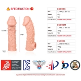 Насадка на фаллос с отверстием для мошонки Cock sleeve №2, размер S (13.8, Ø 4.2 см)