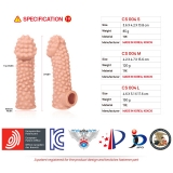 Насадка на фаллос с отверстием для мошонки Cock sleeve №4, размер S (13.8, Ø 4.2 см)