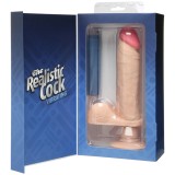 Вибромассажер реалистик 8 с мошонкой на присоске The Realistic® Cock Vibrating 8” - White (21, Ø 5.1 см)