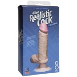 Вибромассажер реалистик 8 с мошонкой на присоске The Realistic® Cock Vibrating 8” - White (21, Ø 5.1 см)