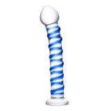 Фаллоимитатор из стекла BLUE SPIRAL (18.5, Ø 4 см)