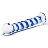 Фаллоимитатор из стекла BLUE SPIRAL (18.5, Ø 4 см)