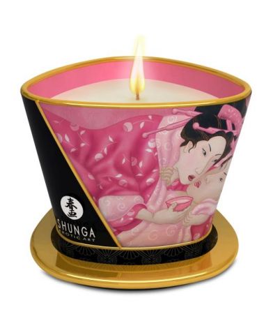 Массажное арома масло в виде свечи, SHUNGA Rose Petals Лепесток Розы 170 МЛ