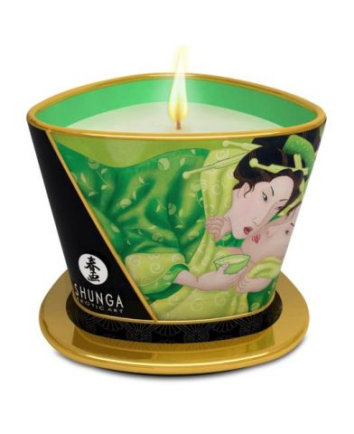 Массажное арома масло в виде свечи, SHUNGA Exotic Green Tea Зеленый чай 170 МЛ